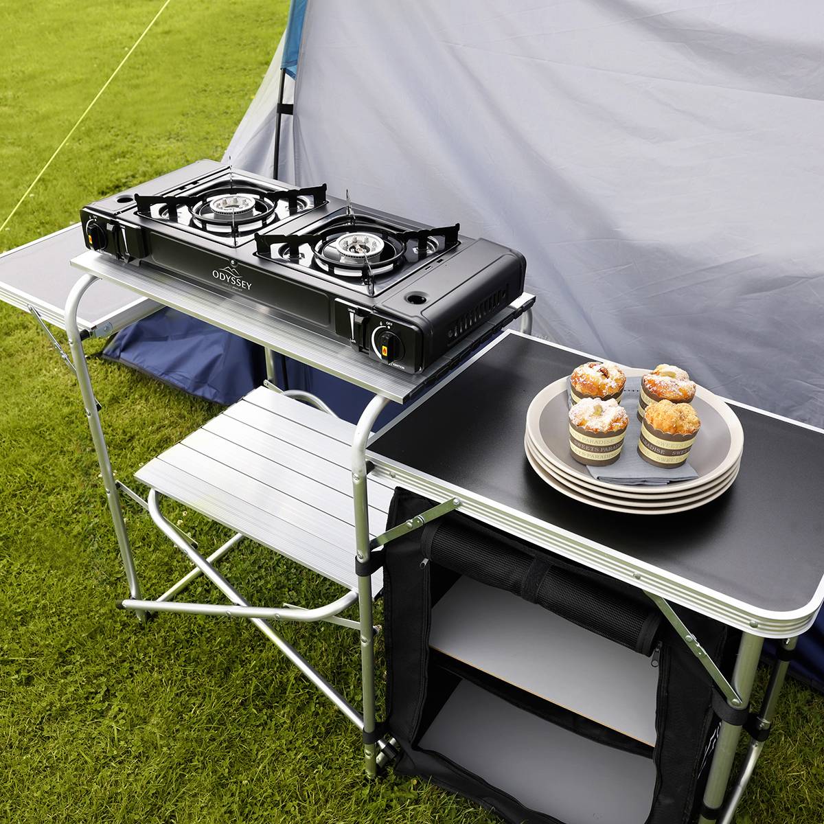 Charles Bentley Odyssey Double Portable Camping Gas Stove Cooker - Black - Image 4