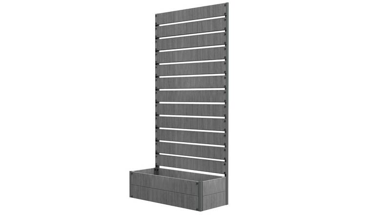 Outsunny Wood Plastic Composite Trellis Planter - Dark Grey