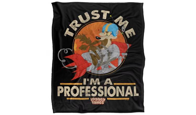 Looney Tunes Wile E Coyote I'm A Professional Blanket - 152cm x 27cm