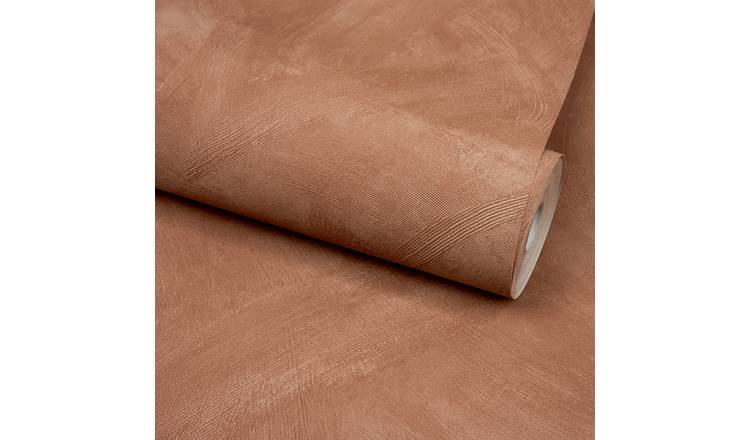 Grandeco Serra Limewash Chalk Paint Effect Textured Wallpaper - Terracotta Clay
