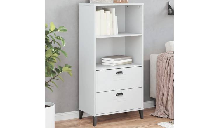 Walplus 2 Compartment Engineered Wood Bookcase - White - 60 x 35 x 123 cm