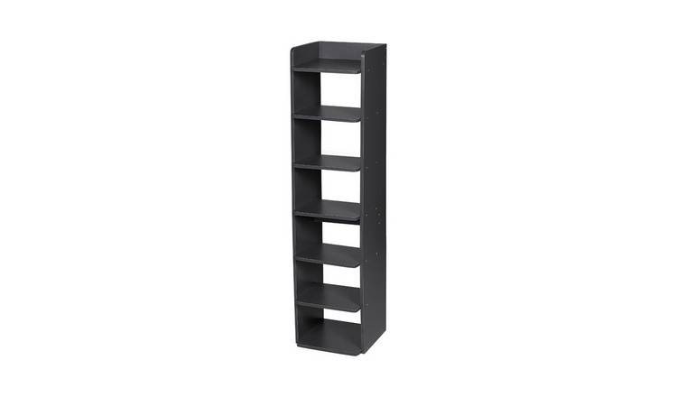 Living and Home 7 Tier Narrow Tall Shoe Rack - Black