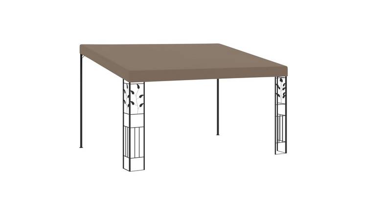 Walplus 4 x 3 x 2.5 m Wall-mounted Gazebo - Taupe