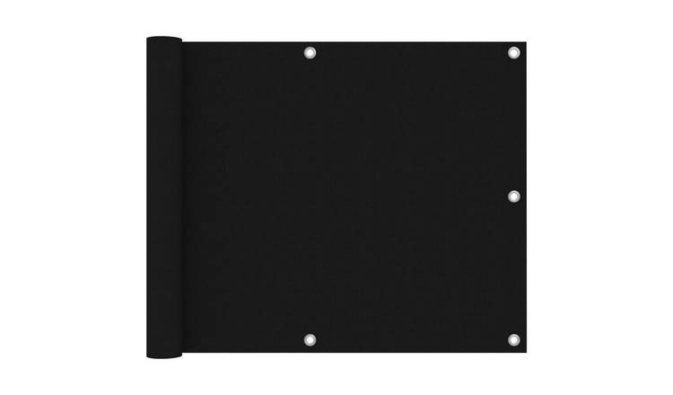 Walplus Polyester Oxford Balcony Screen - Black - 75 x 500 cm