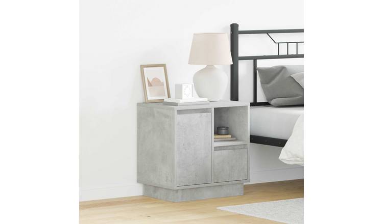 Walplus 1 Drawer Bedside Cabinet - Stone Grey - 50 x 34.5 x 50 cm