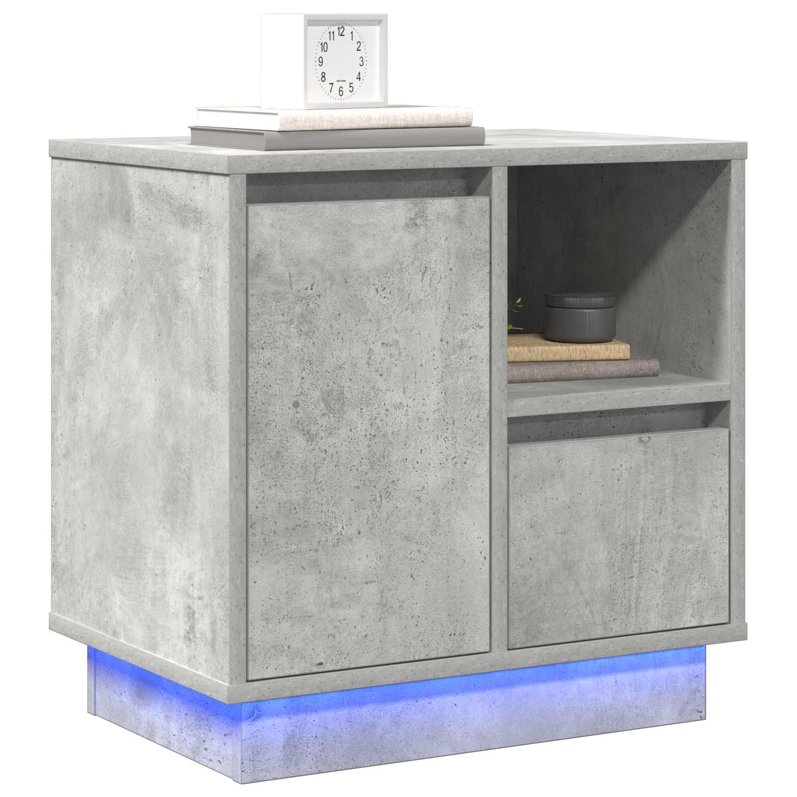 Walplus 1 Drawer Bedside Cabinet - Stone Grey - 50 x 34.5 x 50 cm - Image 3