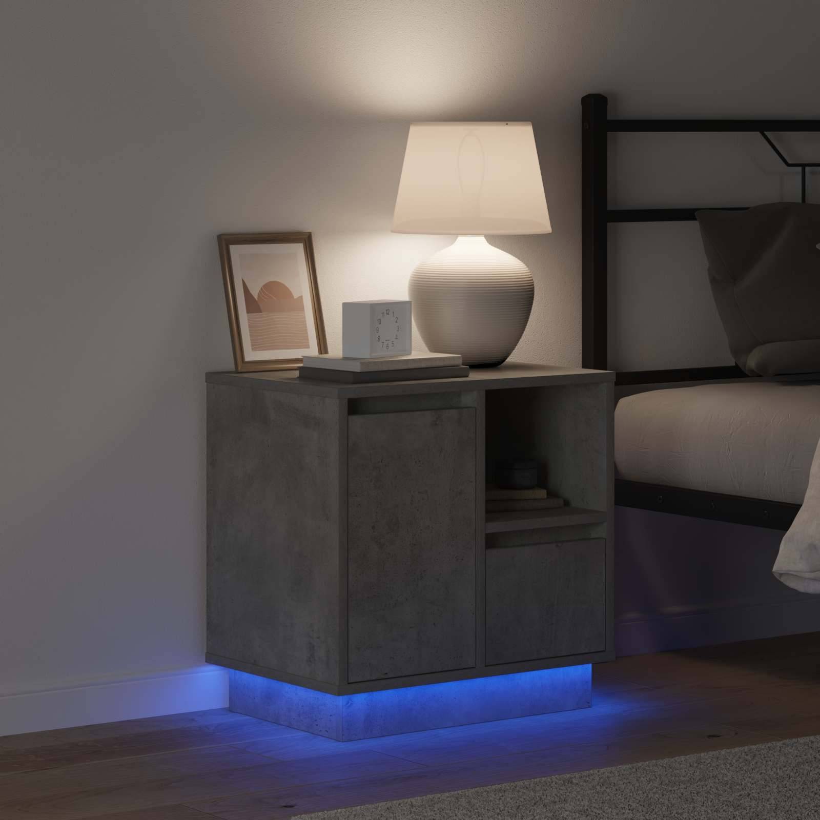Walplus 1 Drawer Bedside Cabinet - Stone Grey - 50 x 34.5 x 50 cm - Image 4