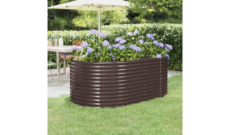 Walplus Steel Raised Garden Bed - Brown - 175 x 100 x 68 cm
