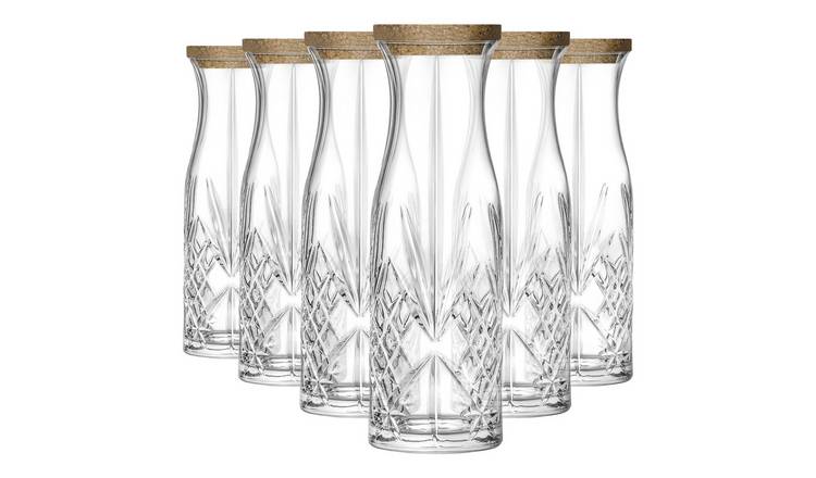 RCR Crystal Melodia Glass Carafes with Cork Lid 1L - Pack of 6