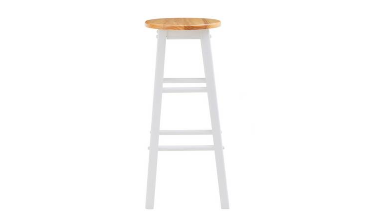 Orsina Chester Wooden Kitchen or Bar Stool – White and Natural