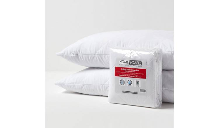 Homescapes Pack of 2 Quilted Pillow Protectors