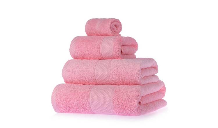 Homescapes Turkish 4 Piece Cotton Bath Towel Set - Pink