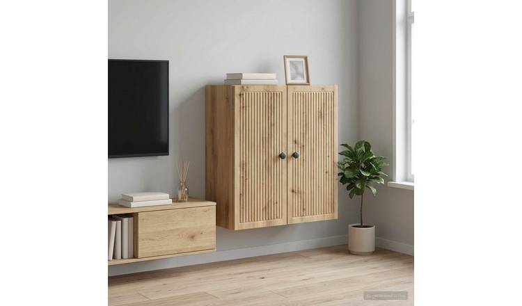 Walplus 2 Door Engineered Wood Wall Cabinet - Artisan Oak - 59 x 31 x 60 cm