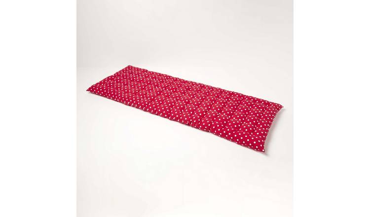 Homescapes 3 Seater Red Polka Dot Bench Cushion