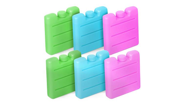 Keplin Pack of 6 Reusable Mini Freezer Ice Blocks - Multicoloured