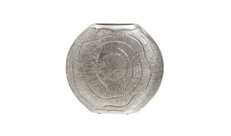 Orsina Silva Small Oak Effect Finish Vase - Silver