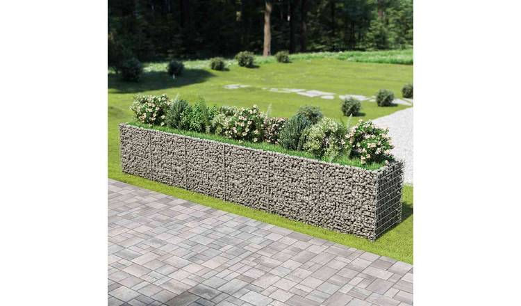Walplus Galvanised Steel Gabion Raised Bed - Silver - 540 x 90 x 100 cm