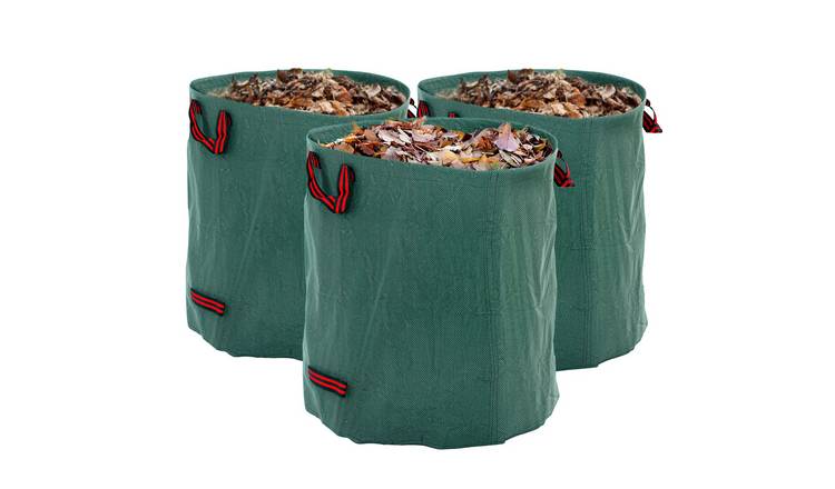 Outsunny Set of 3 272L Garden Waste Bags with Handles for Loading Leaf - Green