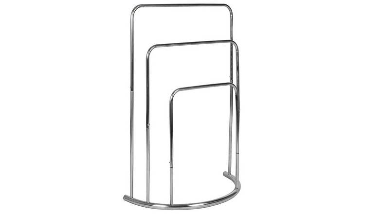 Bath Vida 3 Tier Curved Towel Stand - Silver