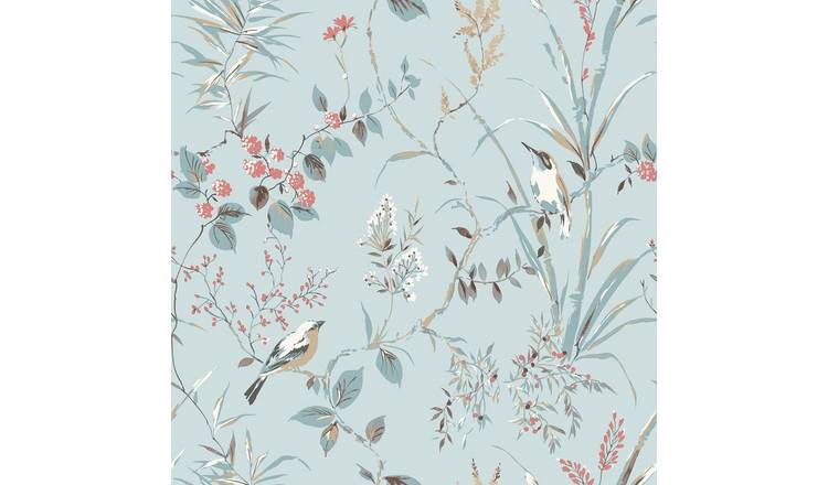 Crown Mariko Bird Wallpaper - Blue