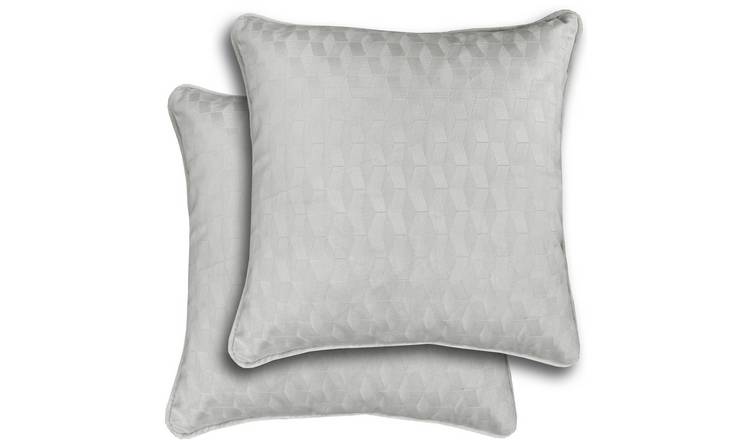 Enhanced Living Tokyo Geometric Embossed Cushion Covers - 43 x 43cm - Grey