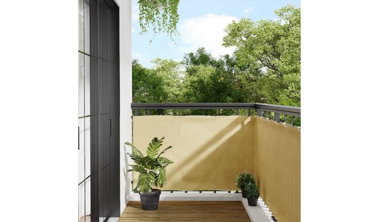 Walplus Polyester Oxford Balcony Screen - Sand - 90 x 300 cm