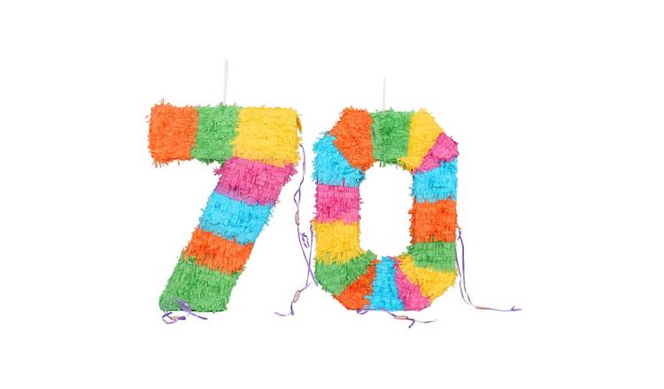 Fax Potato 2pc 70th Birthday Pinata & Blindfold Set - Multi