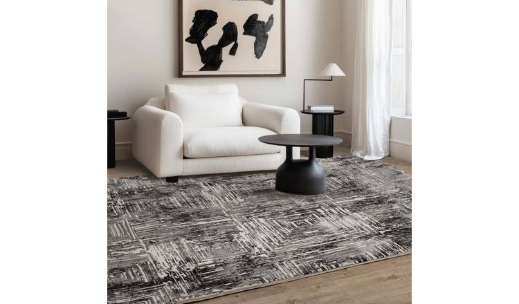 Mega Flooring Grey Modern Striped Rug - 80 x 150cm