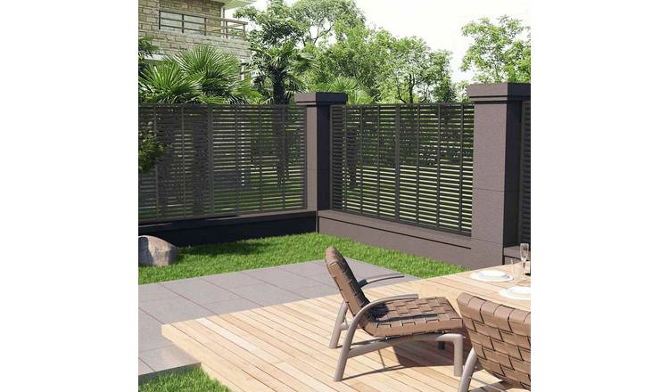 Walplus Wpc Louver Fence - Grey - 180 x 180 cm