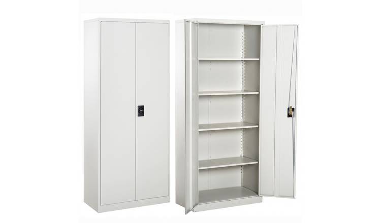 Vinsetto Cool Rolled Steel Tall Office Lockable Filing Cabinet - Cream