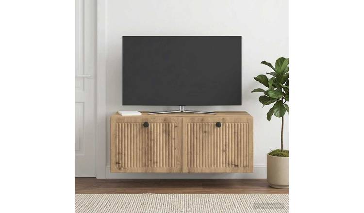 Walplus 2 Door Wall Mounted TV Cabinet - Artisan Oak - 78.5 x 41 x 30 cm