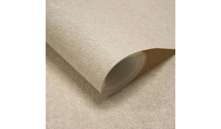 Grandeco Plaster Effect Casper Blown Vinyl Wallpaper - Beige