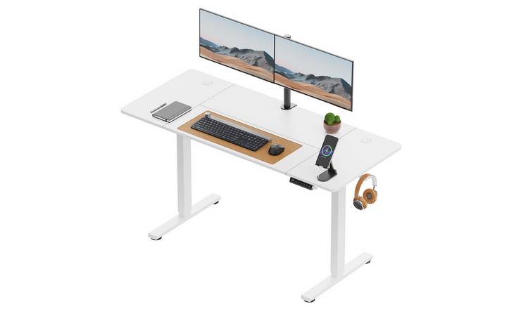 Vonhaus 140 x 60cm Electric Height Adjustable Standing Desk - White