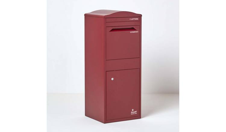 Smart Parcel Box Galvanised Steel Secure Curved Top Delivery Box - Burgundy