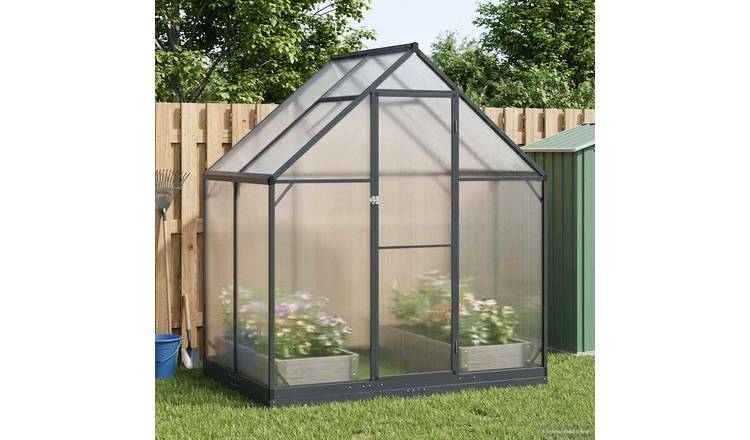 Walplus Garden Greenhouse with Door - Anthracite - 183.5 x 123 x 207 cm