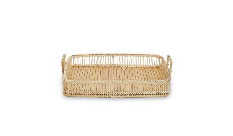 Orsina Ezell Rattan and Bamboo Rectangular Tray – Natural