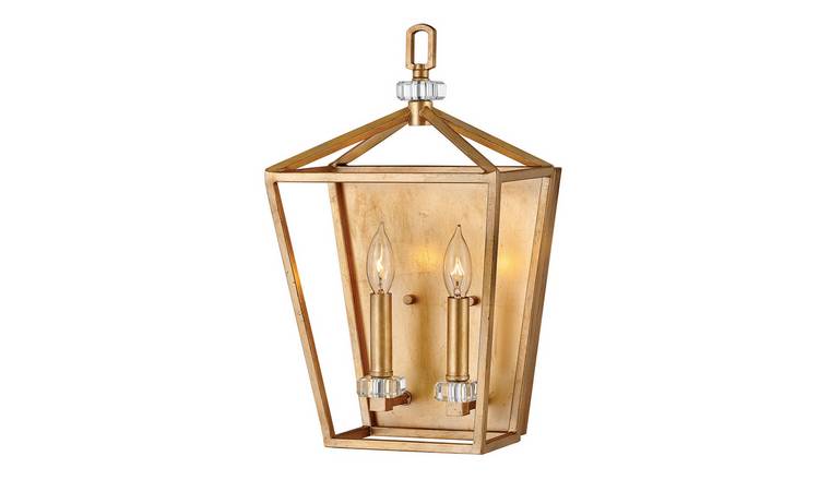 Elstead Hinkley 2 Arm Pendant Light - Distressed Brass