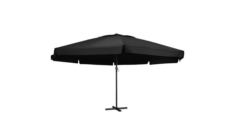 Walplus Polyester Garden Parasol - Black - 500 x 300 cm