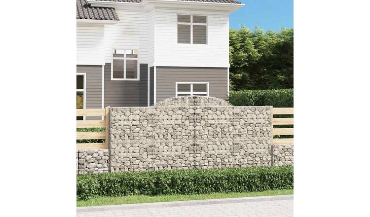Walplus Galvanised Iron Gabion Basket - Silver 300 x 50 x 140/ - 160 cm