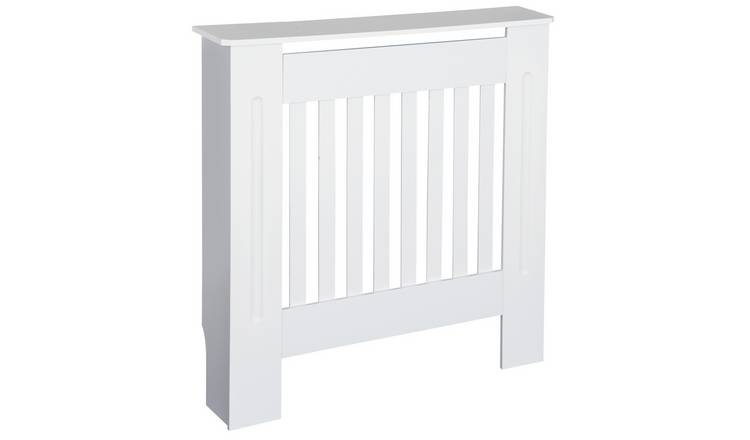 HOMCOM MDF Slatted Radiator Cover for Living Room - White