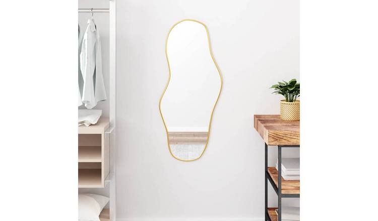 Walplus Glass Wall Mirror - Gold - 90 x 40 cm