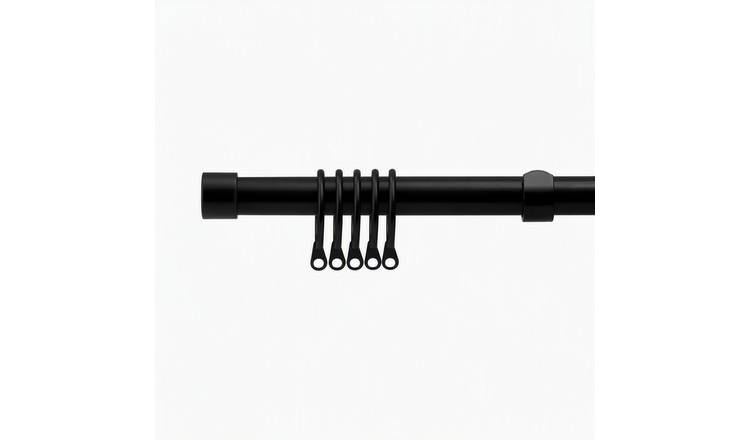 New Edge Blinds 16-19mm Black Stud Extendable Curtain Pole - 120cm - 210cm