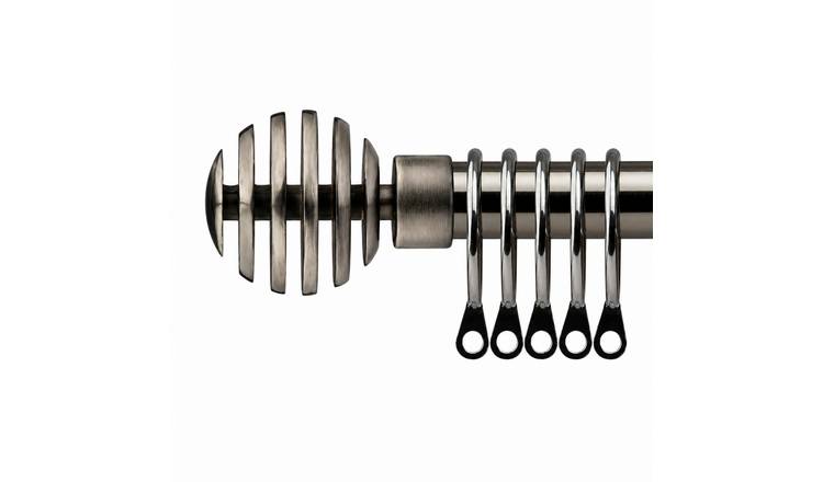 New Edge Blinds 16-19mm Black Silk Genva Extendable Curtain Pole - 160cm - 300cm