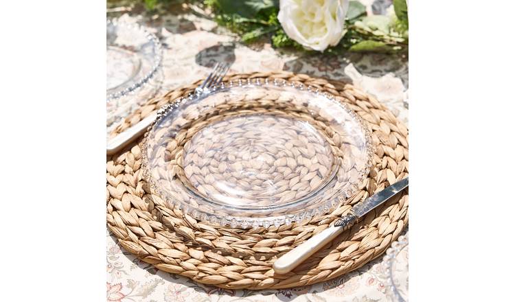 Dibor 4 Piece Glass Dinner Plate Set - Clear