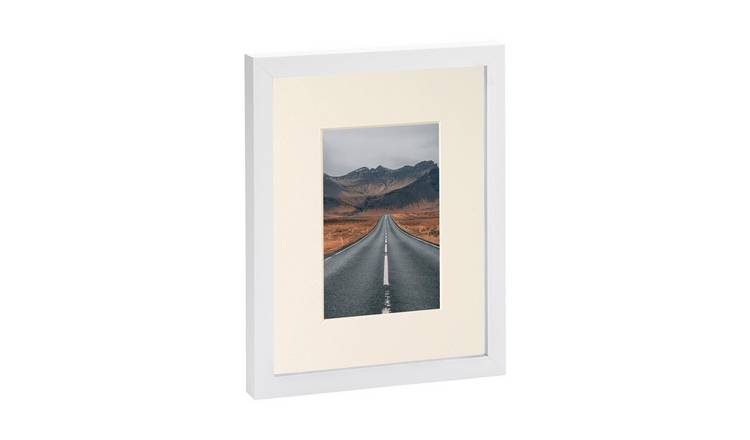 Nicola Spring Photo Frame - 8" x 10" with Mount - White/Ivory