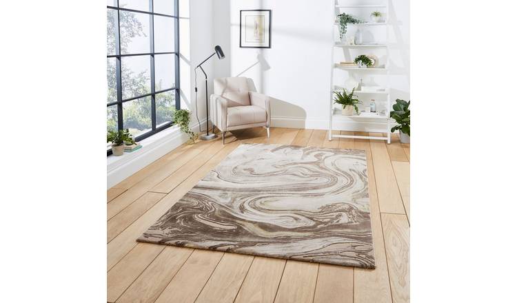 Mega Flooring Beige Modern Abstract Rug - 120 x 170cm