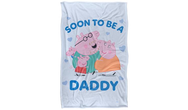 Peppa Pig Soon To Be Daddy Pig White Blanket - 152cm x 127cm