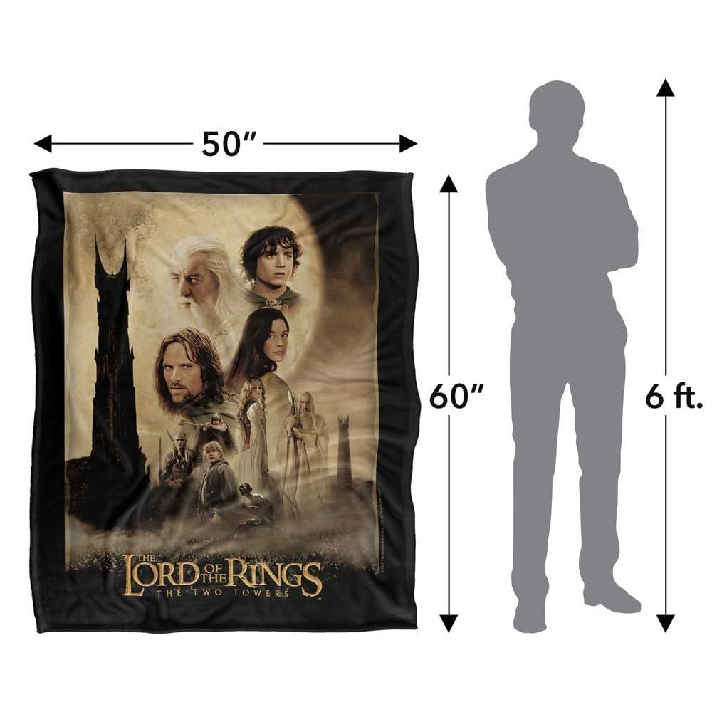 Lord Of The Rings Character Faces Soft Touch Blanket - 147cm x 91cm - Image 4