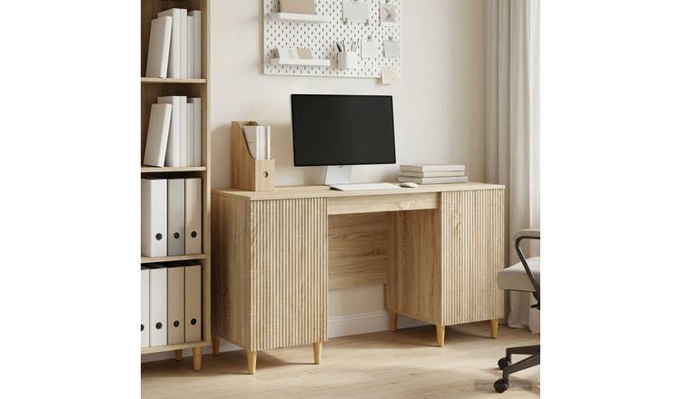 Walplus Shelf Engineered Wood Desk - Light Oak - 142.5 x 50 x 75 cm (Sonoma Oak)