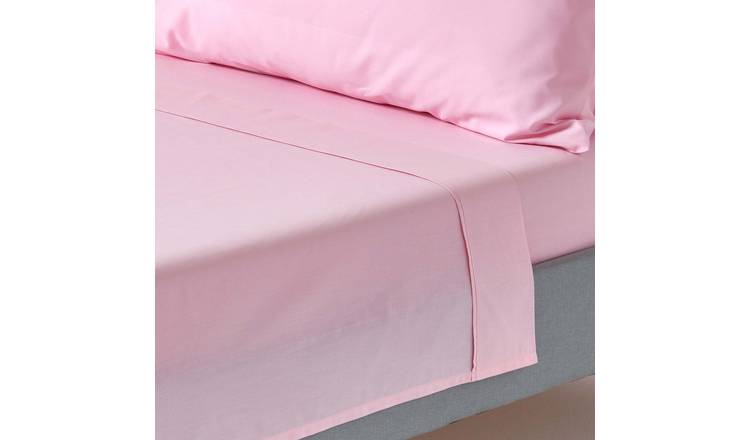 Homescapes Egyptian Cotton Pink Flat Sheet - Double
